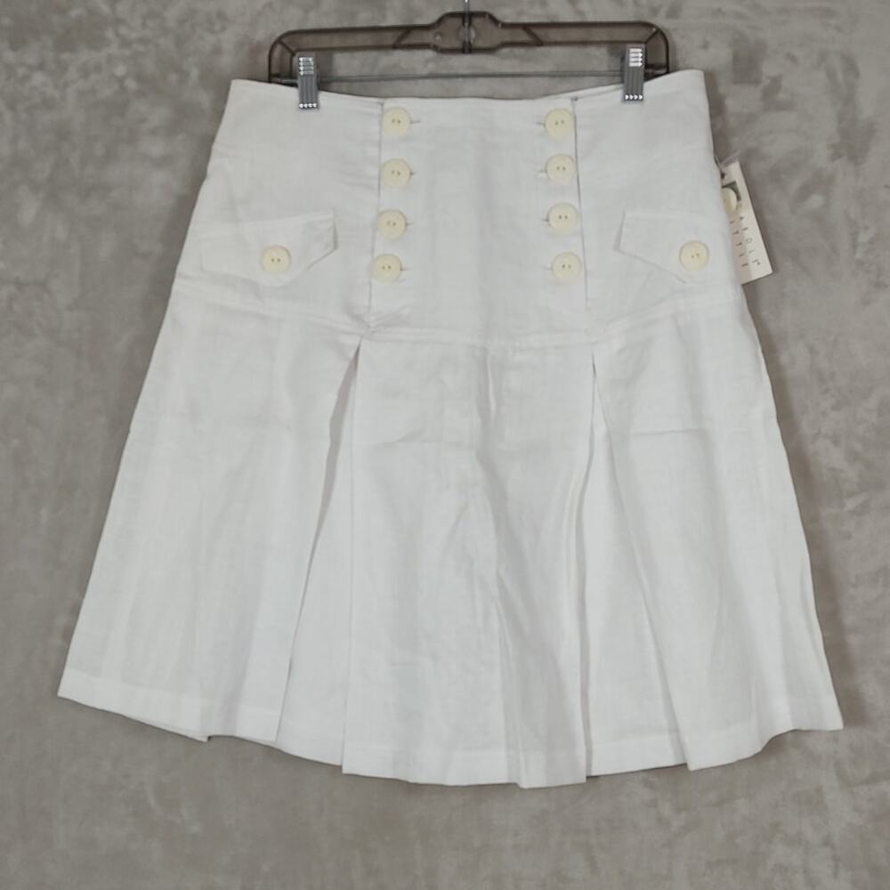 NWT VTG Carole Little White Sailor Skirt Pleated Nautical 90's Deadstock Size 10